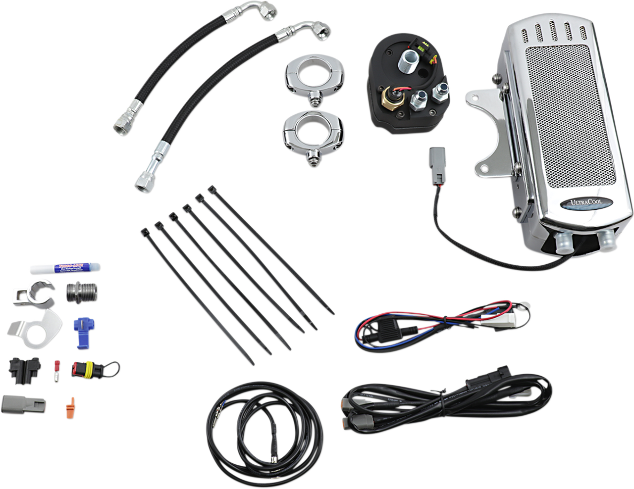 ULTRACOOL Side Mount Oil Cooler Kit - Chrome - Dyna SMD-1C