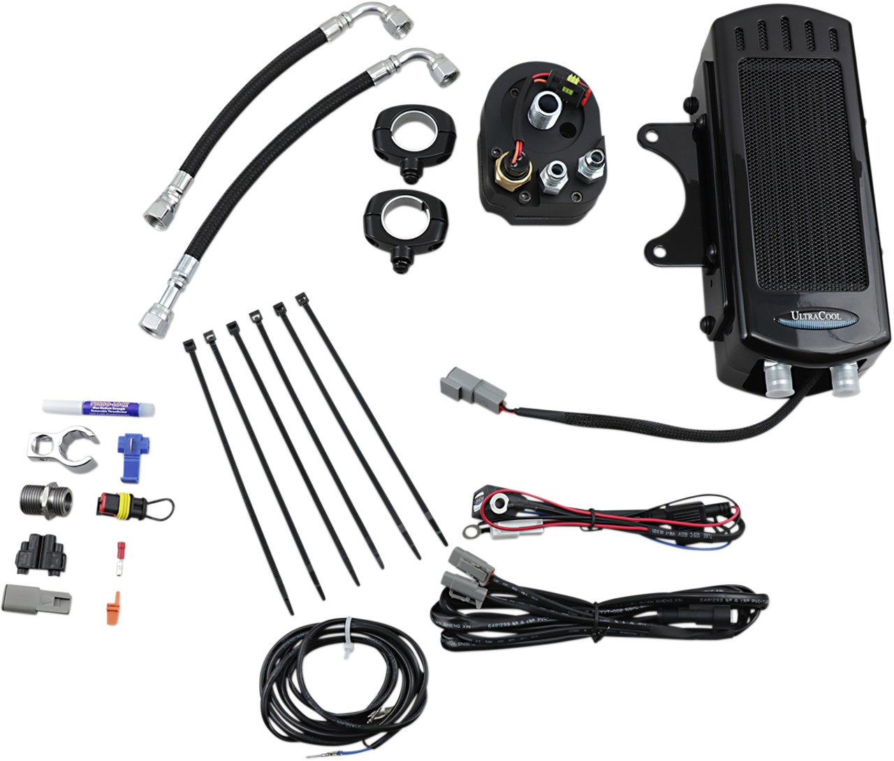 ULTRACOOL Side Mount Oil Cooler Kit - Gloss Black - Softail SMS-1G