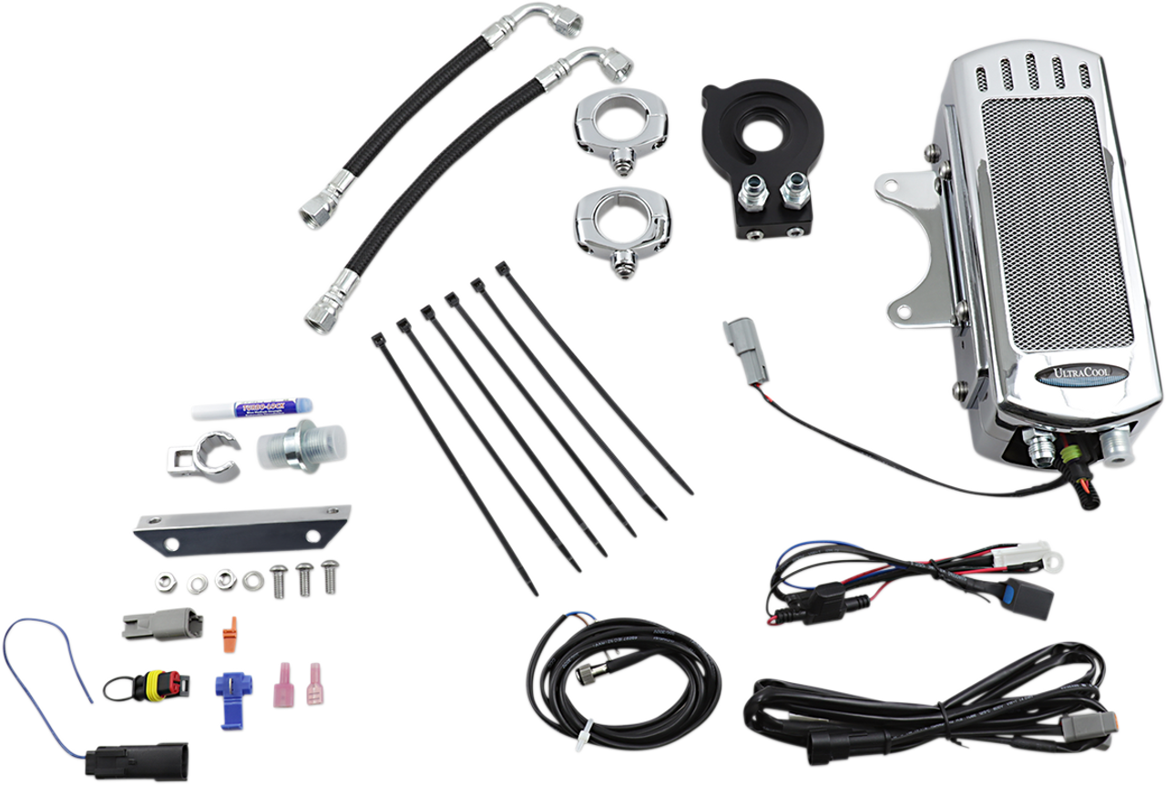 ULTRACOOL Side Mount Oil Cooler Kit - Chrome - M8 SMS8-1C