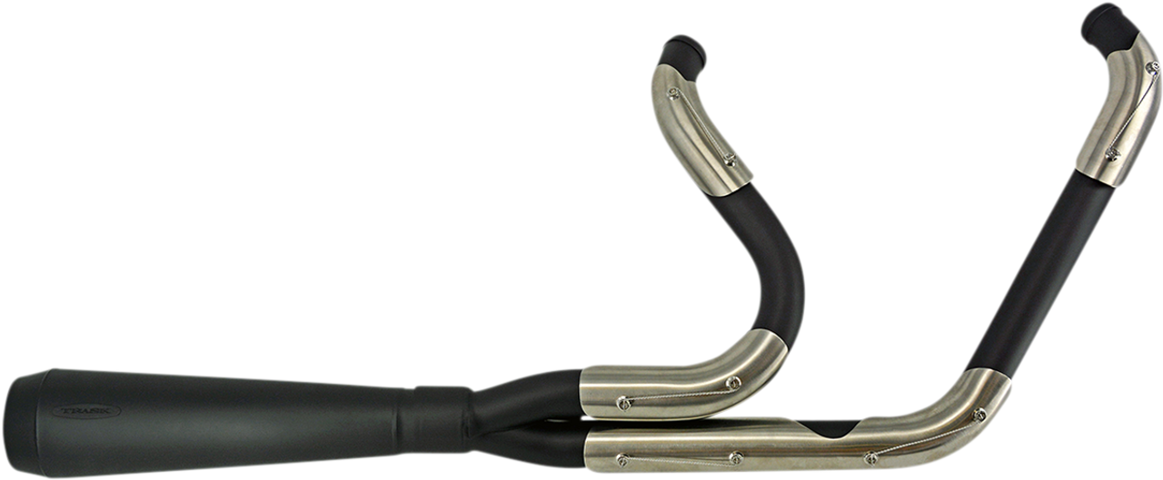 TRASK Assault 2:1 Exhaust - Black/Stainless Steel - '07-'17 Softail TM-5060BK