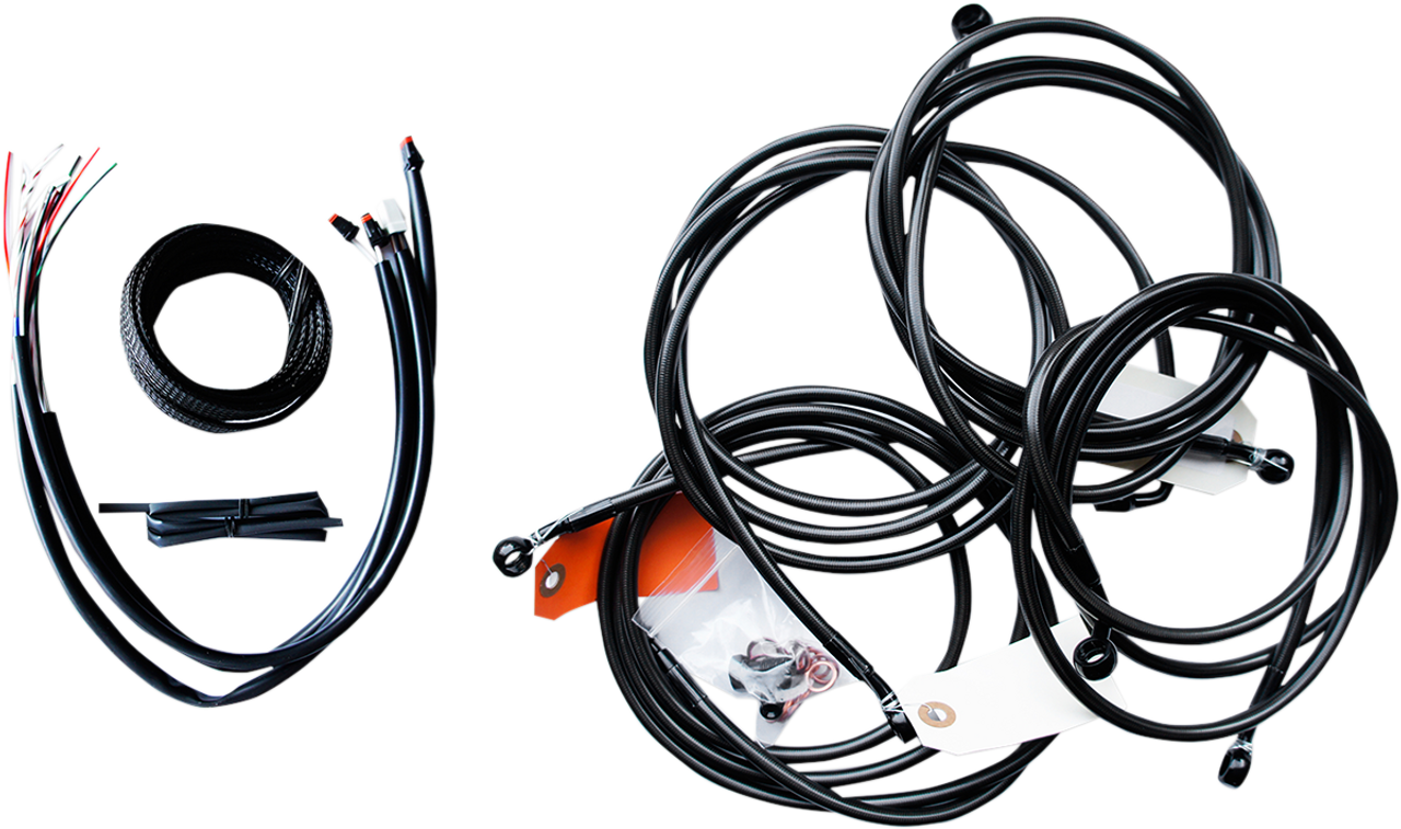 LA CHOPPERS Cable Kit - 12" - 14" Ape Hanger Handlebars - Midnight LA-8053KT2-13M