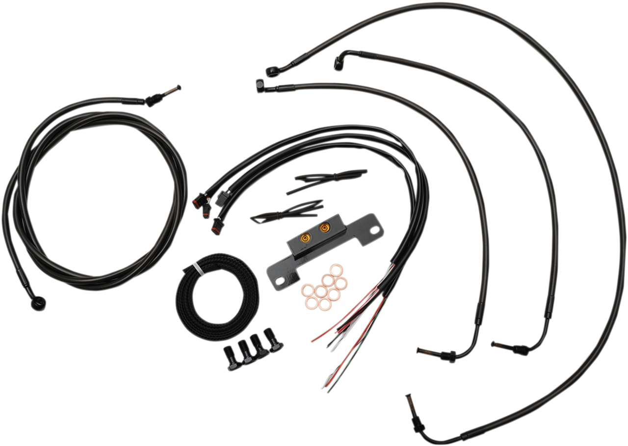 LA CHOPPERS Cable Kit - 18" - 20" Ape Hanger Handlebars - Midnight LA-8055KT2-19M
