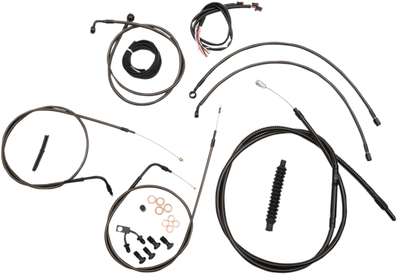 LA CHOPPERS Cable Kit - 12" - 14" Ape Hanger Handlebars - Midnight LA-8123KT2-13M