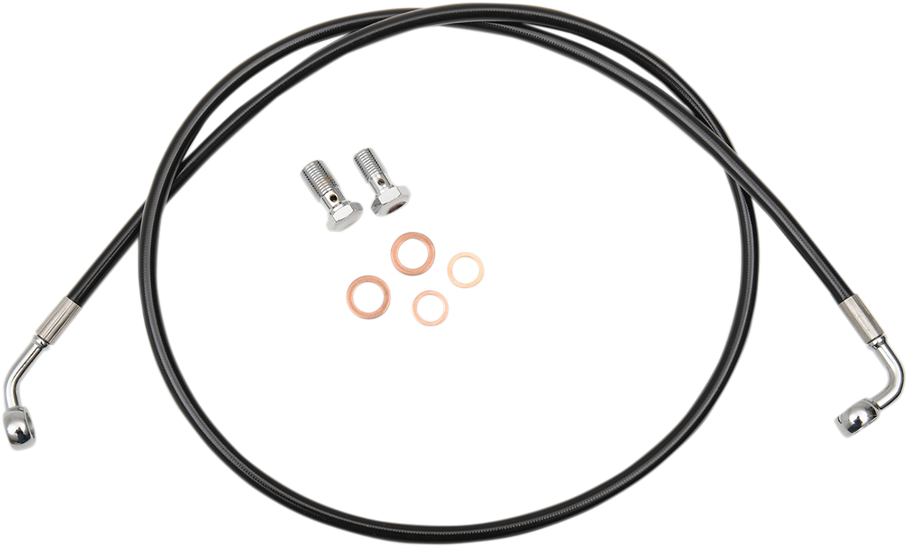 LA CHOPPERS Brake Line - 15" - 17" Ape Hanger Handlebars - Black LA-8230B16B