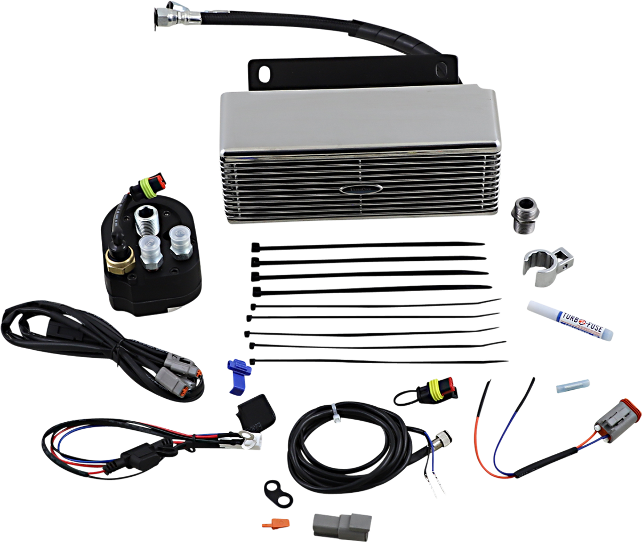 ULTRACOOL Below Regulator Mount Oil Cooler - Stainless Steel RF-2CSS