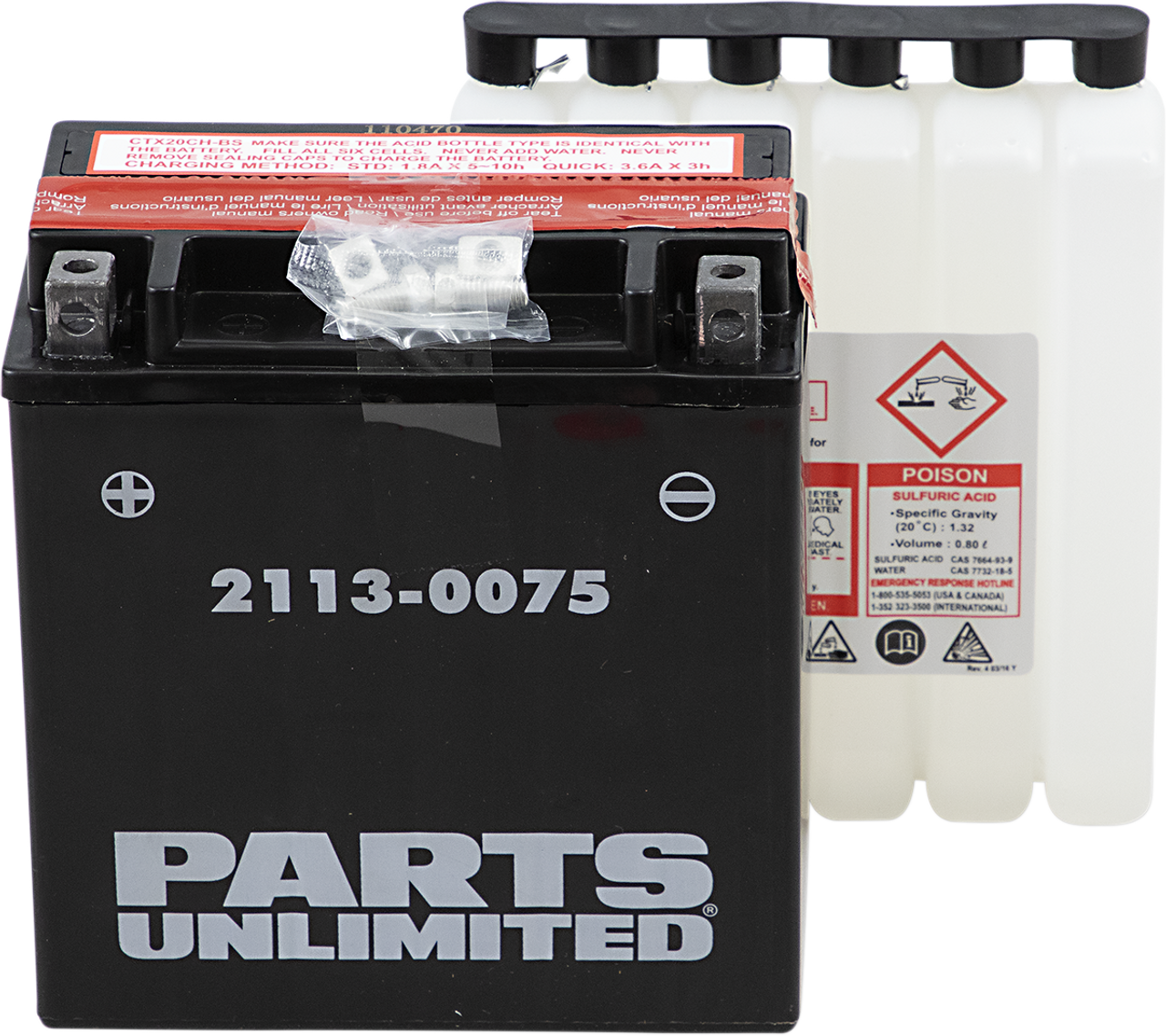 PARTS UNLIMITED AGM Battery - YTX20CHBS .80 L CTX20CH-BS