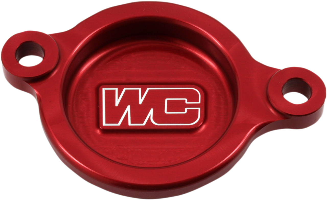 WORKS CONNECTION Oil Filter Cover - Red 27-006