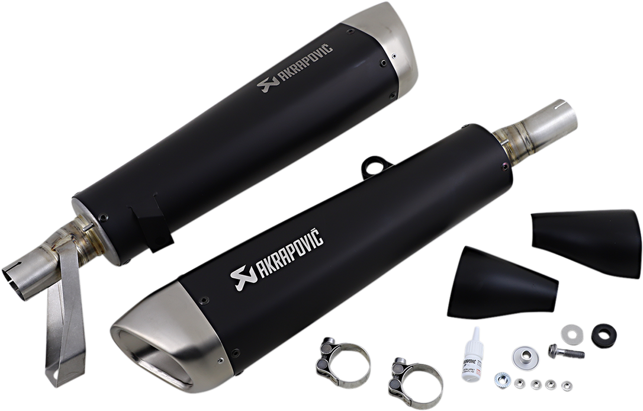 AKRAPOVIC Street Twin Mufflers - Titanium S-T9SO2-HCQTBL