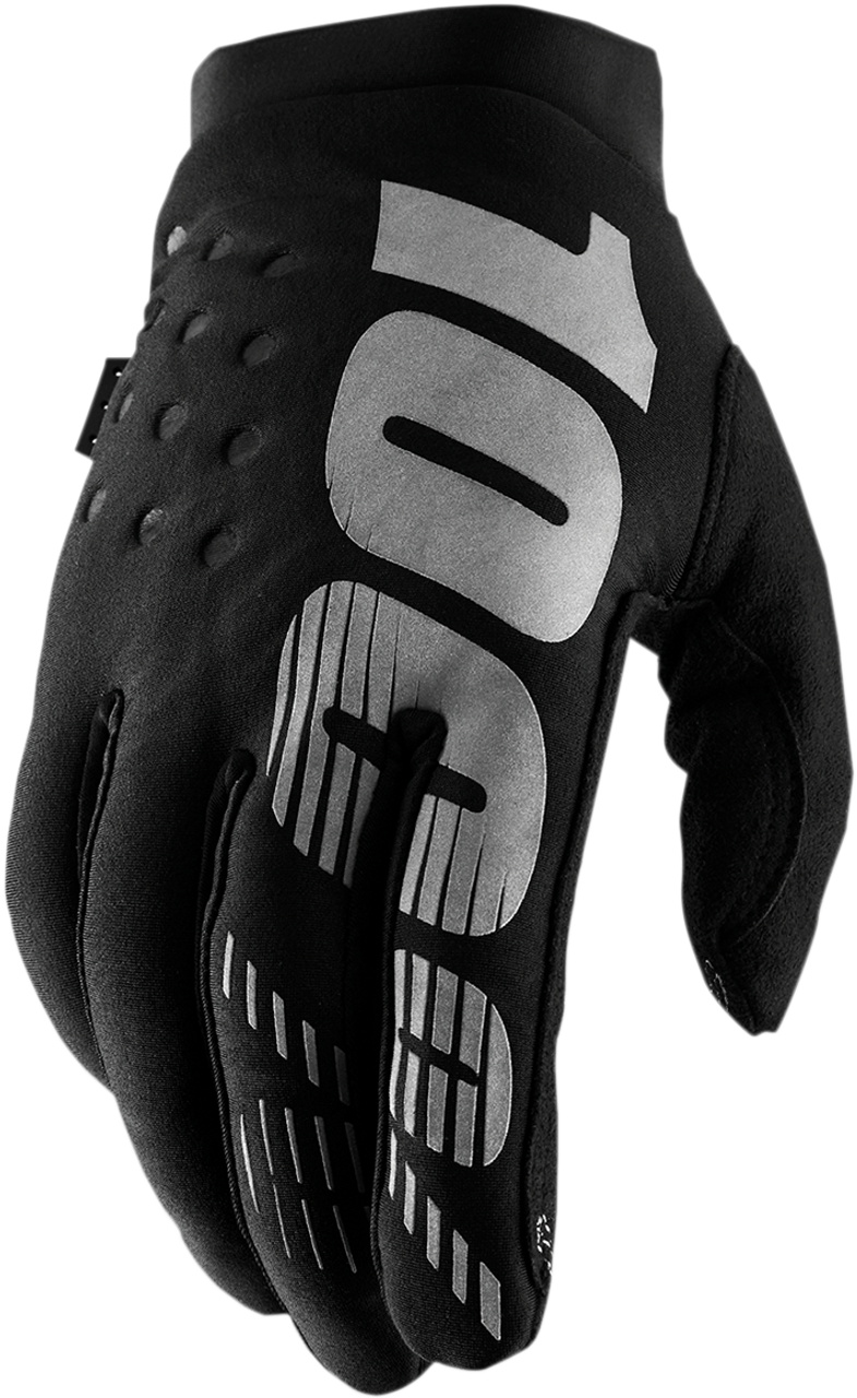 100% Women's Brisker Gloves - Black/Gray - Medium 10005-00002