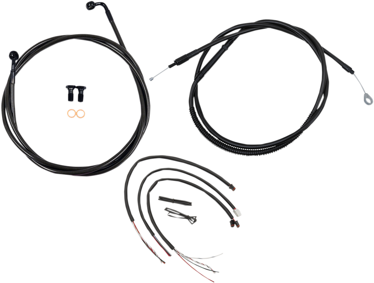 LA CHOPPERS Cable Kit - 12" - 14" Ape Hanger Handlebars - Midnight LA-8153KT2-13M