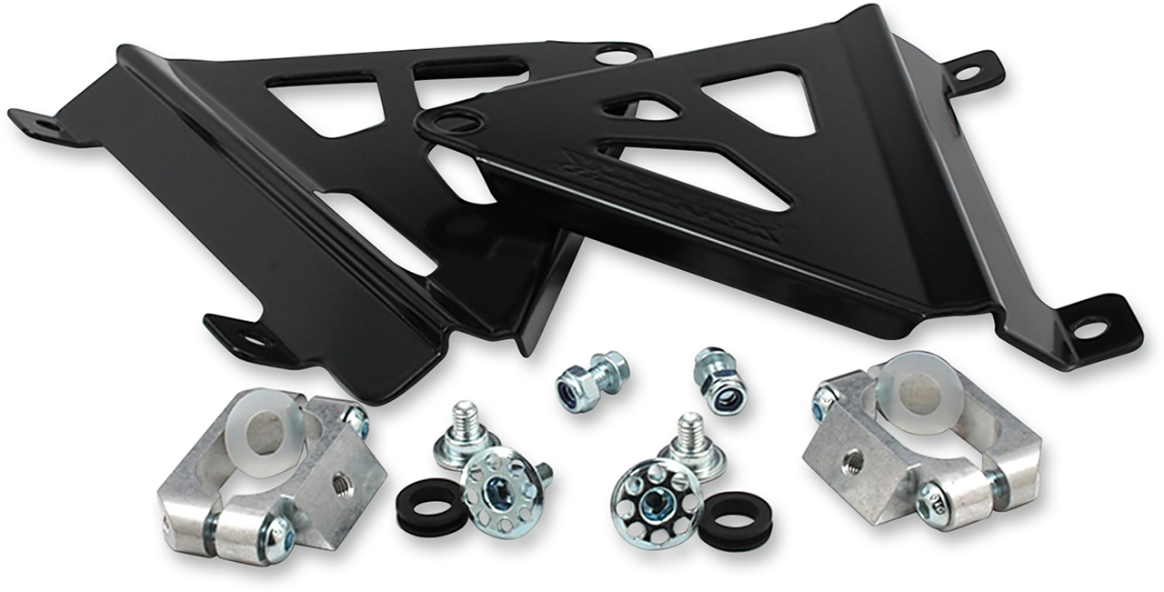 WORKS CONNECTION Radiator Brace - Black - Kawasaki 18-B198