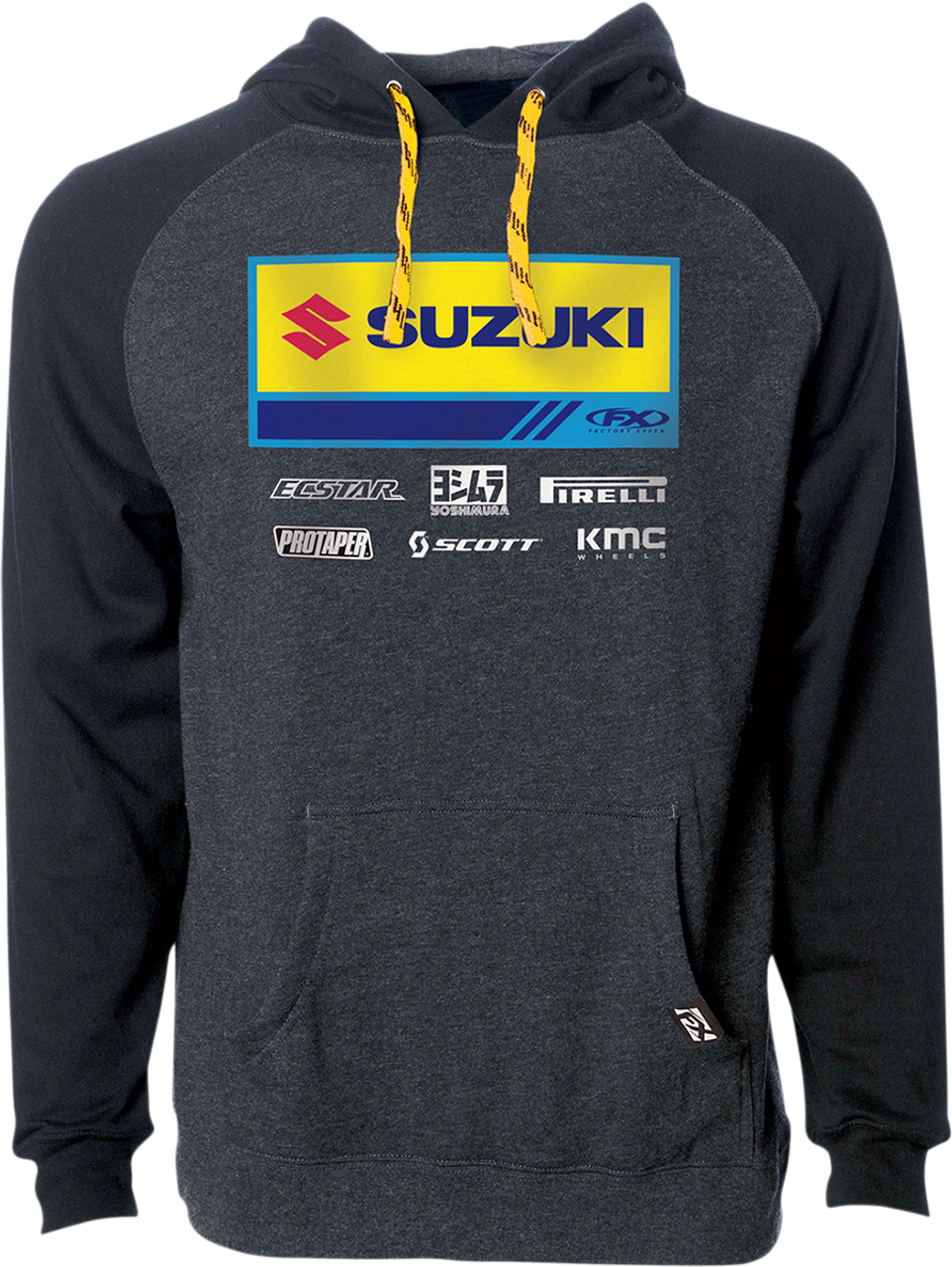 FACTORY EFFEX Suzuki 21 Racewear Hoodie - Charcoal/Black - Medium 24-88422