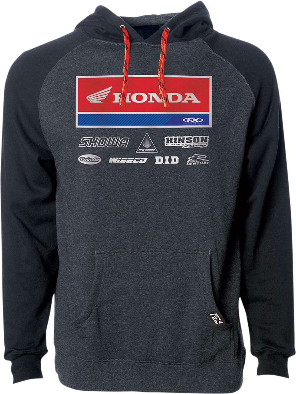 FACTORY EFFEX Honda 21 Racewear Hoodie - Charcoal/Black - 2XL 24-88328