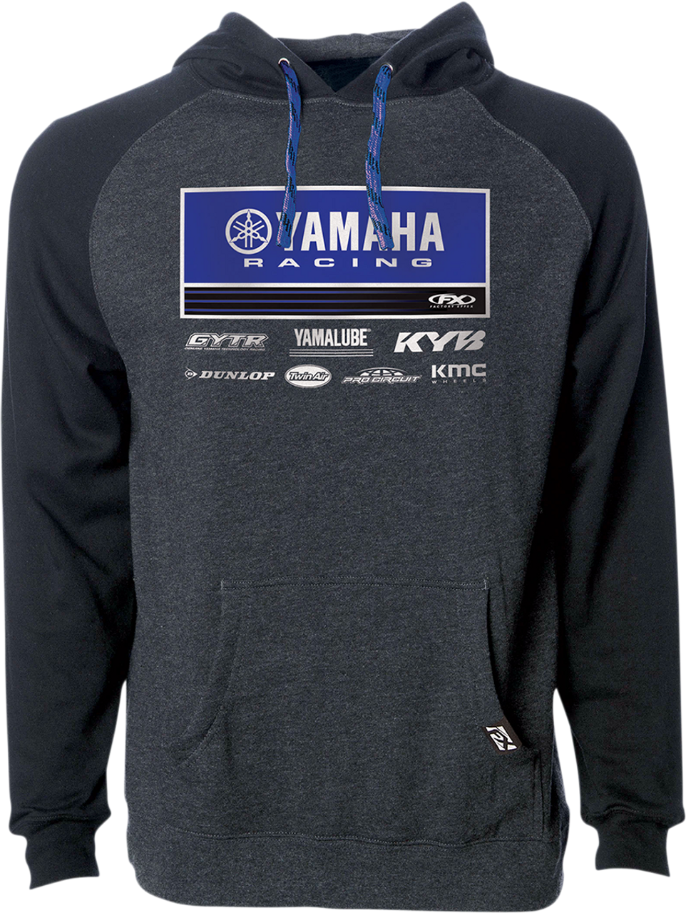 FACTORY EFFEX Yamaha 21 Racewear Hoodie - Charcoal/Black - Medium 24-88222