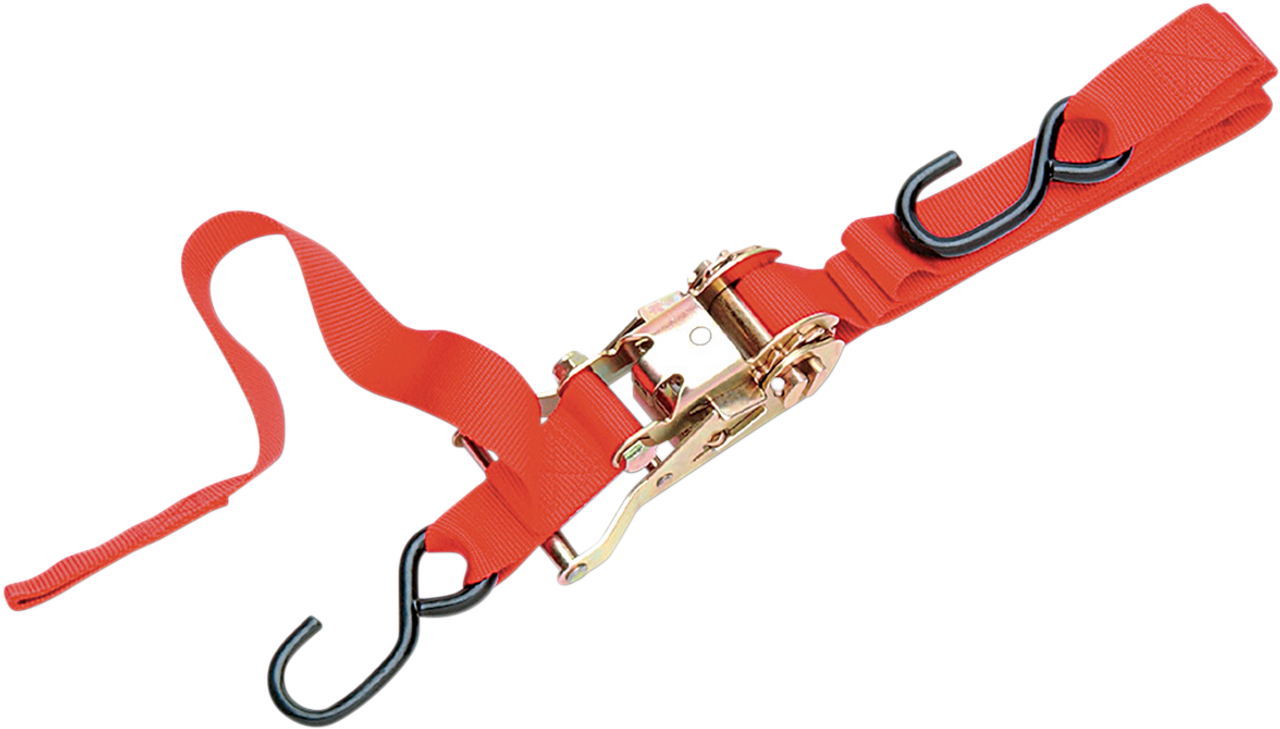 PARTS UNLIMITED 1" Ratchet Tied Down - Assist - Red 3920-0075