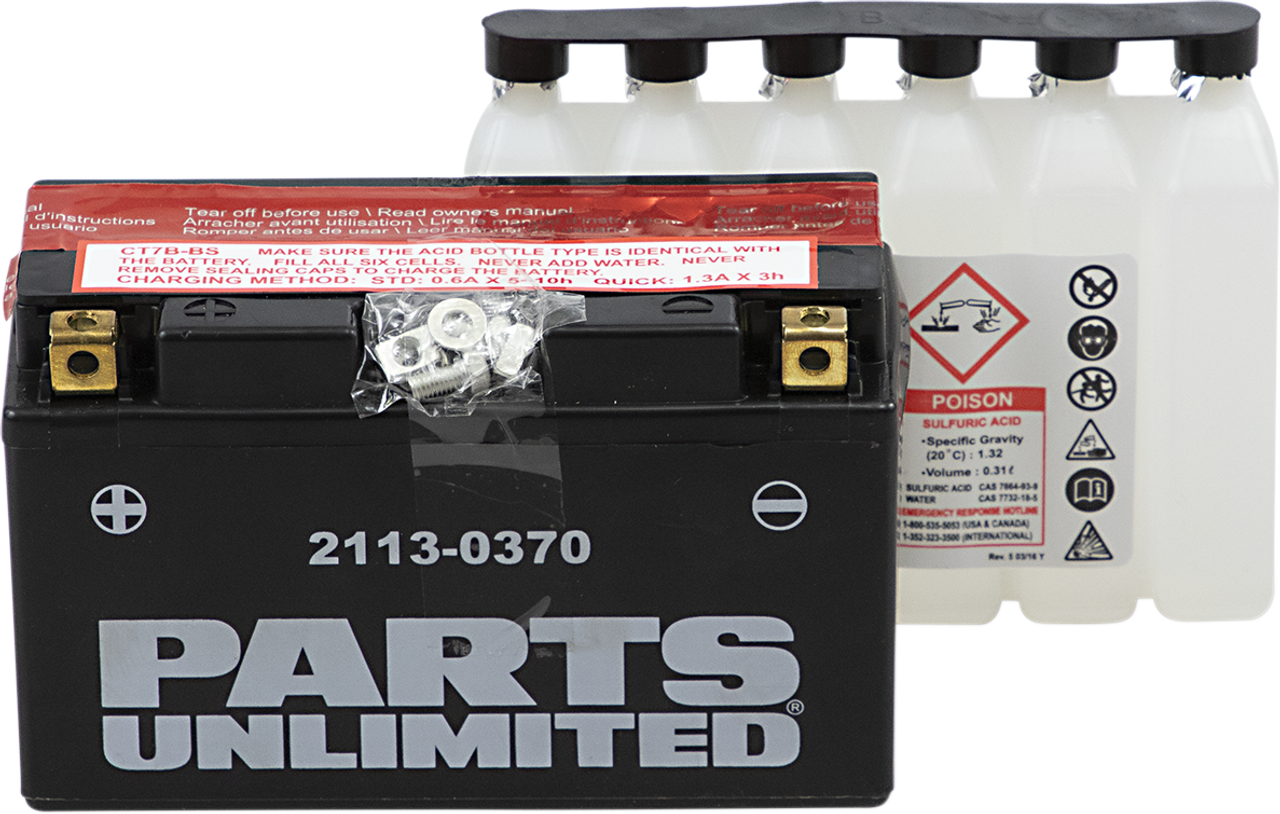 PARTS UNLIMITED AGM Battery - YT7B-BS CT7B-BS