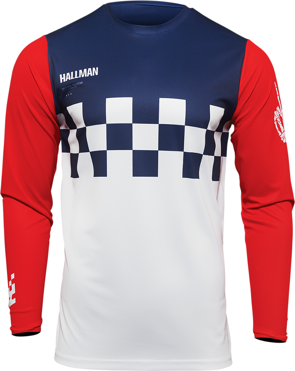 THOR Hallman Differ Cheq Jersey - White/Red/Blue - Medium 2910-6578