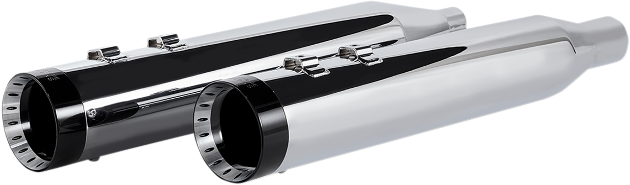Khrome Werks 4.5" HP-Plus Slip-On Mufflers for 2017-2025 Harley Touring Chrome with Black Turbine Tip 202770