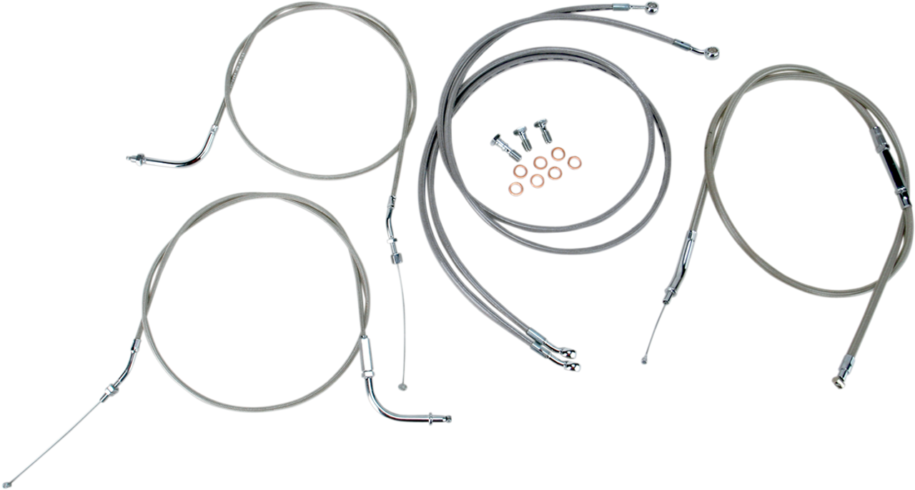 BARON Cable Line Kit - 12" - 14" - '04 - '07 Roadstar - Stainless Steel BA-8022KT-12