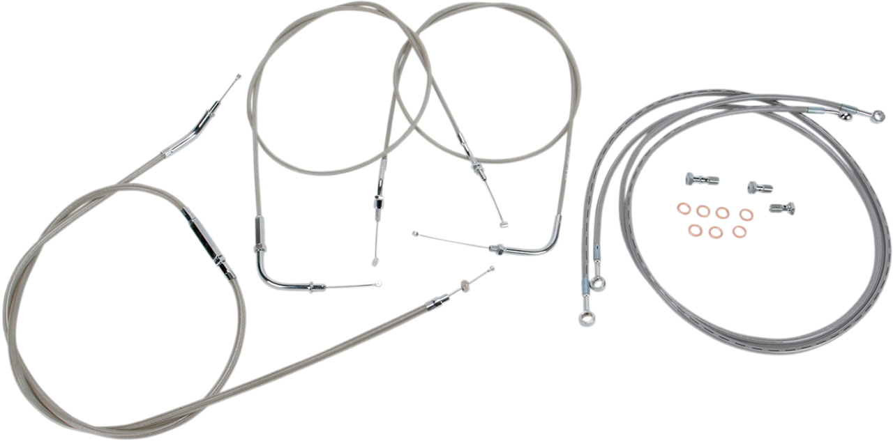BARON Cable Line Kit - 15" - 17" - '04 - '07 Roadstar - Stainless Steel BA-8022KT-16