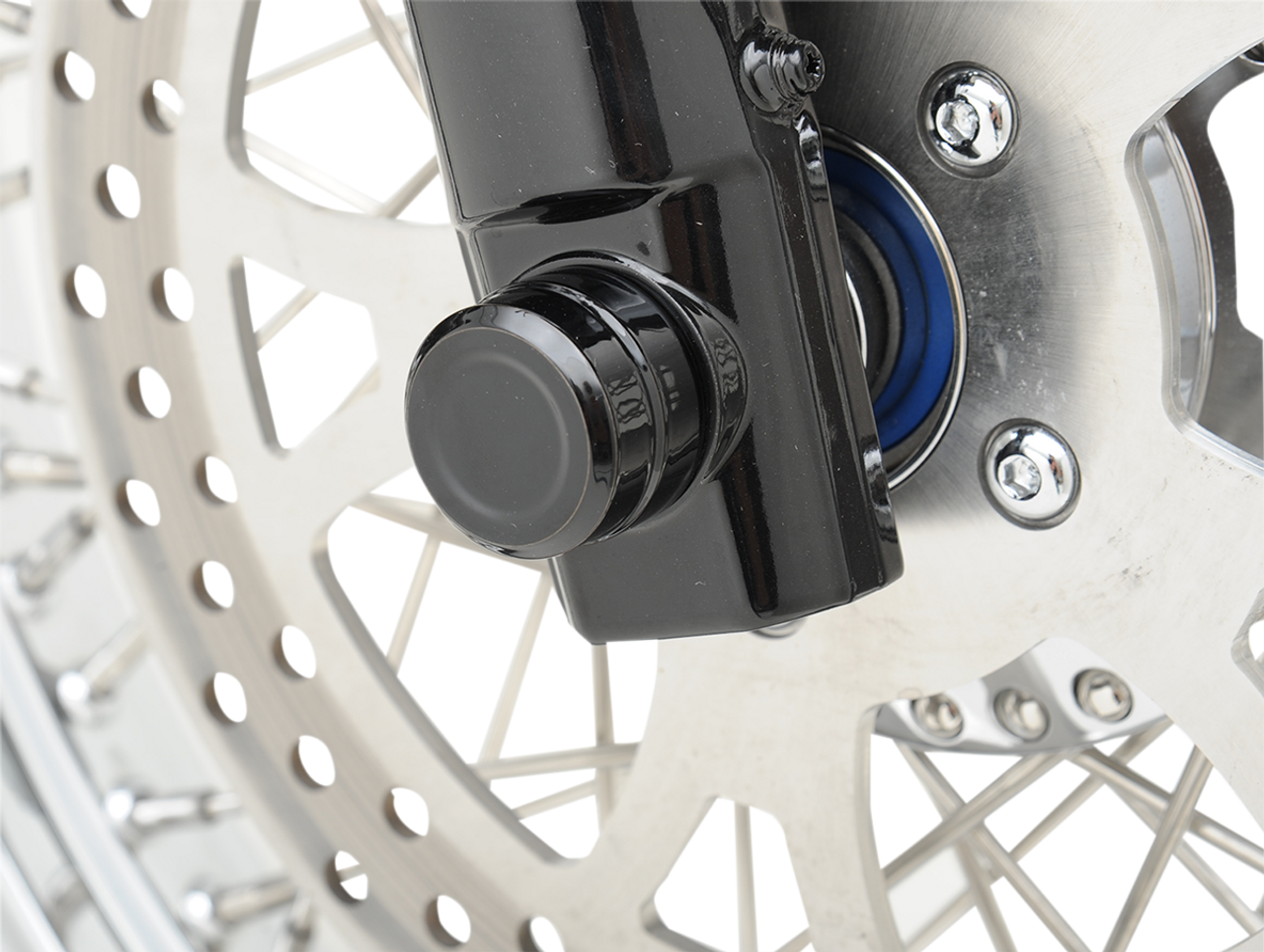 DRAG SPECIALTIES Axle Cap - Front - Black 0214-0831