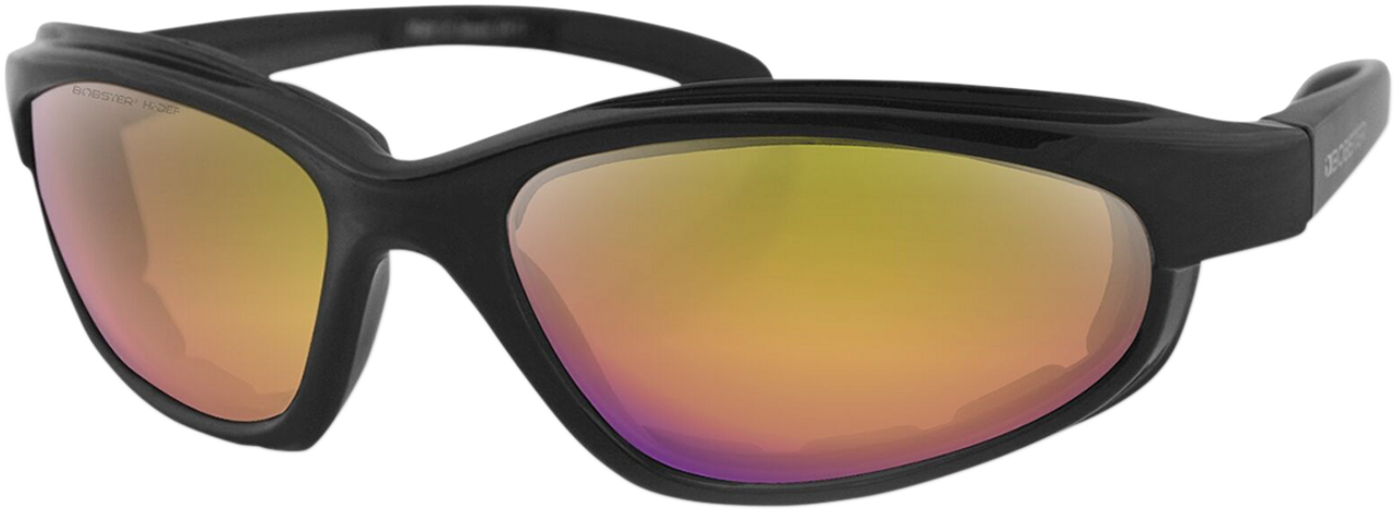 BOBSTER Fat Boy Sunglasses - Matte Black - Purple/Yellow Revo EFB002H