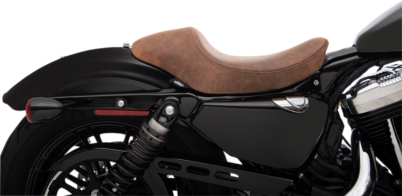 DRAG SPECIALTIES 3/4 Solo Seat - Brown - Leather 0804-0747