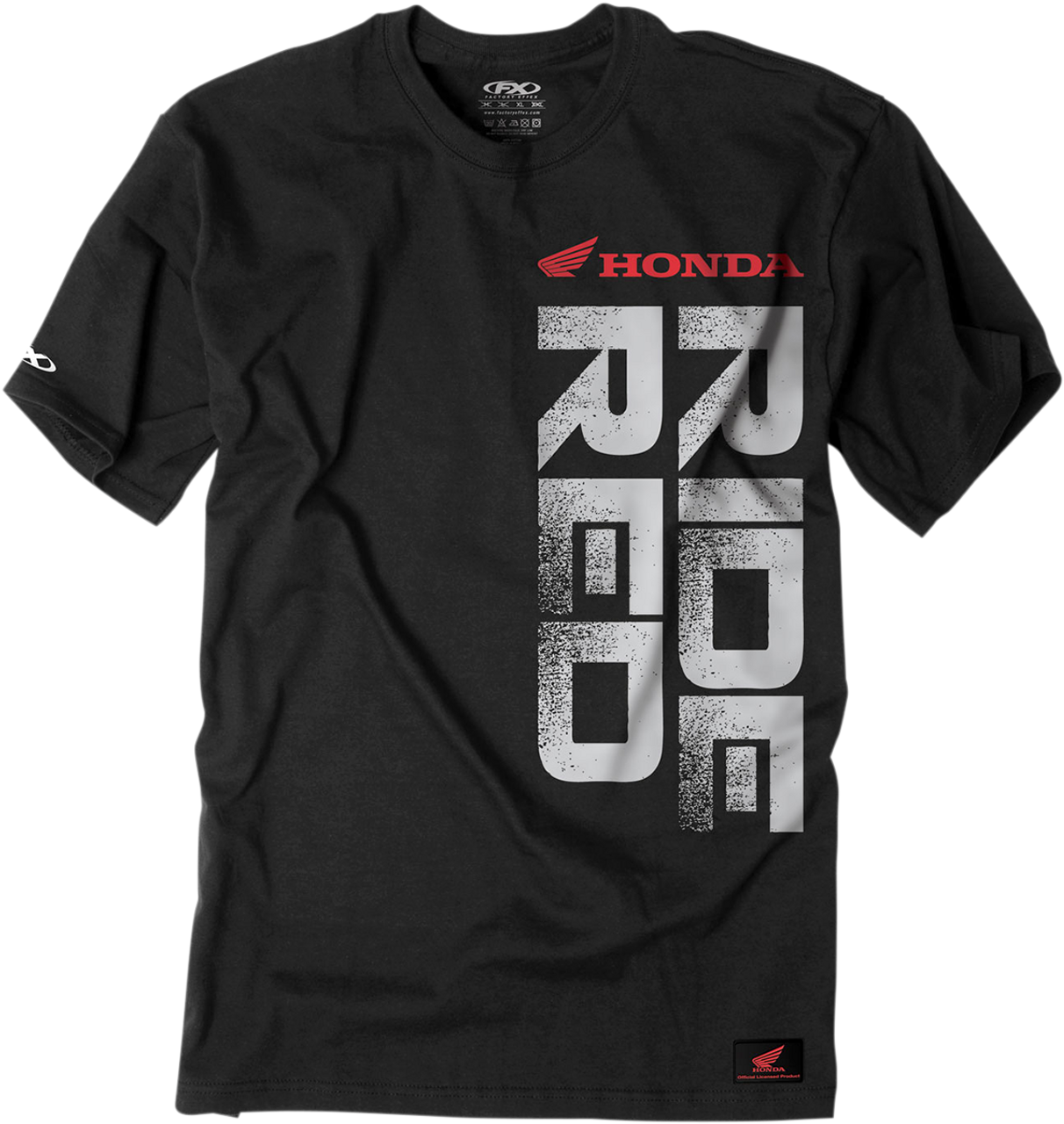 FACTORY EFFEX Honda Ride Red Vertical T-Shirt - Black - Large 16-88312
