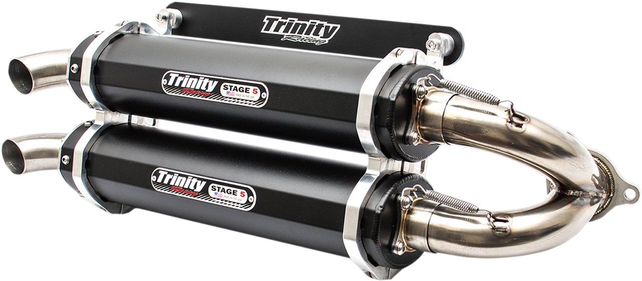 TRINITY RACING Muffler - Black - Dual TR-4152S-BK