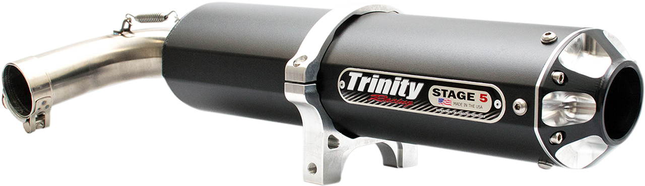 TRINITY RACING Muffler - Black - Single TR-4158S-BK