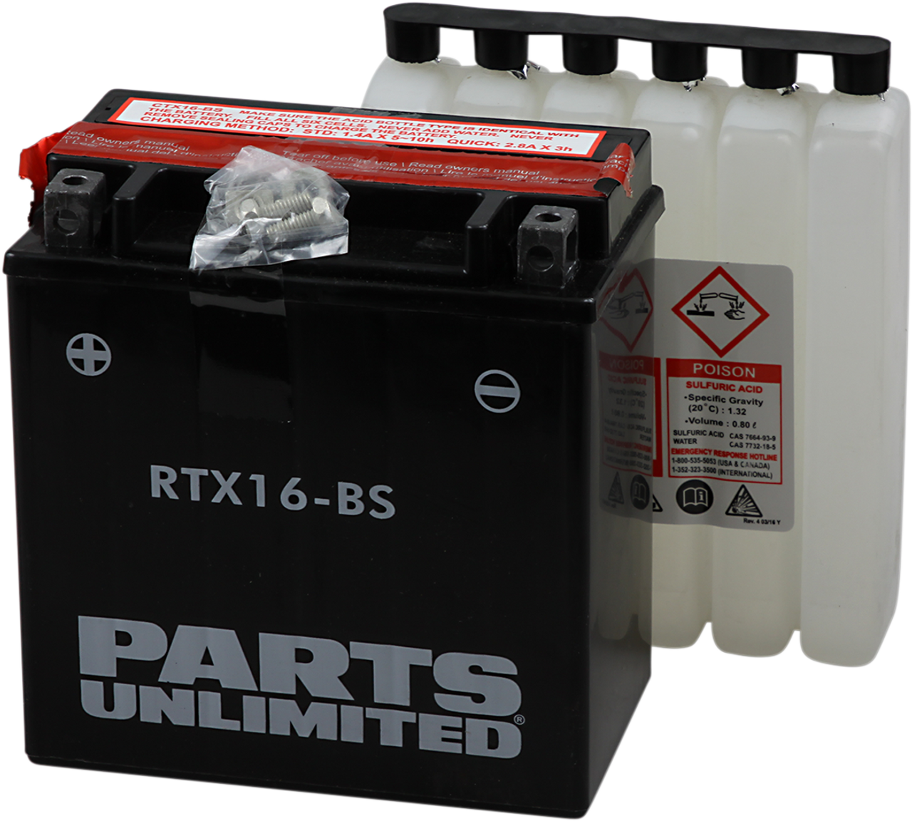 PARTS UNLIMITED AGM Battery - YTX16-BS .8 L CTX16-BS