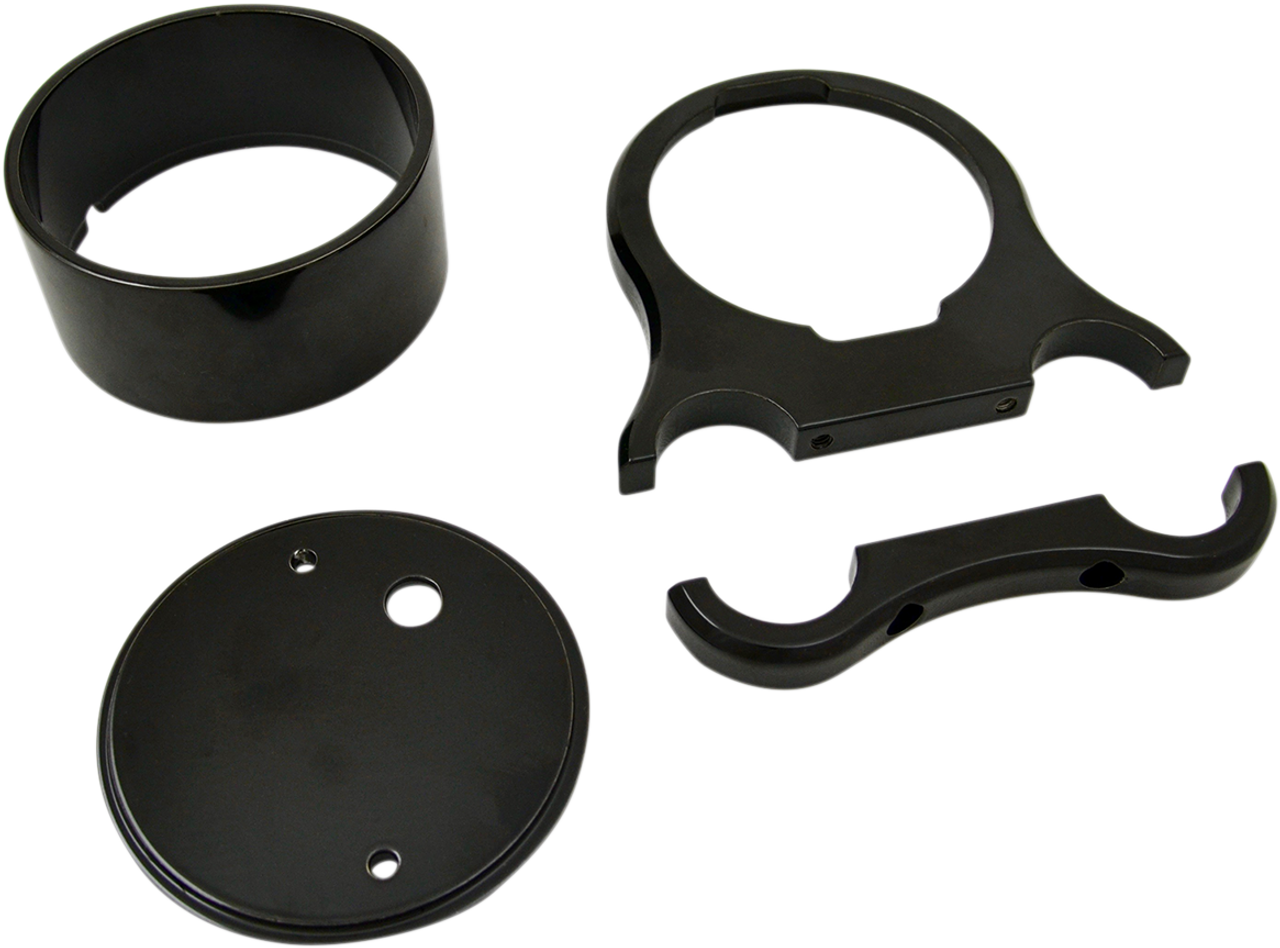 DRAG SPECIALTIES 1.25" T-Bar Single Gauge Mount - Gloss Black - For '00-'20 OEM Style Gauges 2201-0200