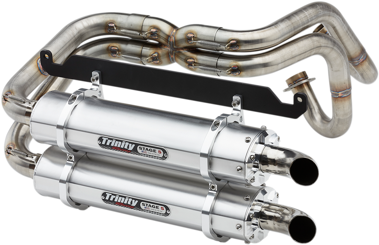 TRINITY RACING Dual Exhaust - Brushed - Talon TR-4170D
